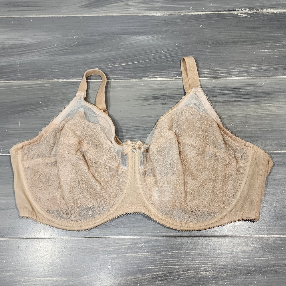 Wacoal Bra 44DD Retro Chic‎ Full Figure Underwire Bra 855186 Nude Beige